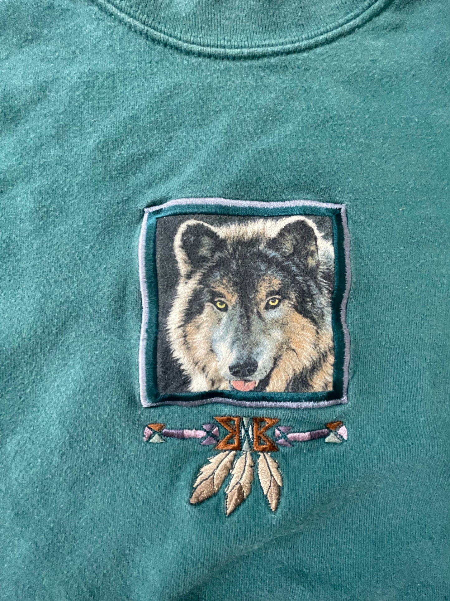 Vintage Green Wolf Crewneck