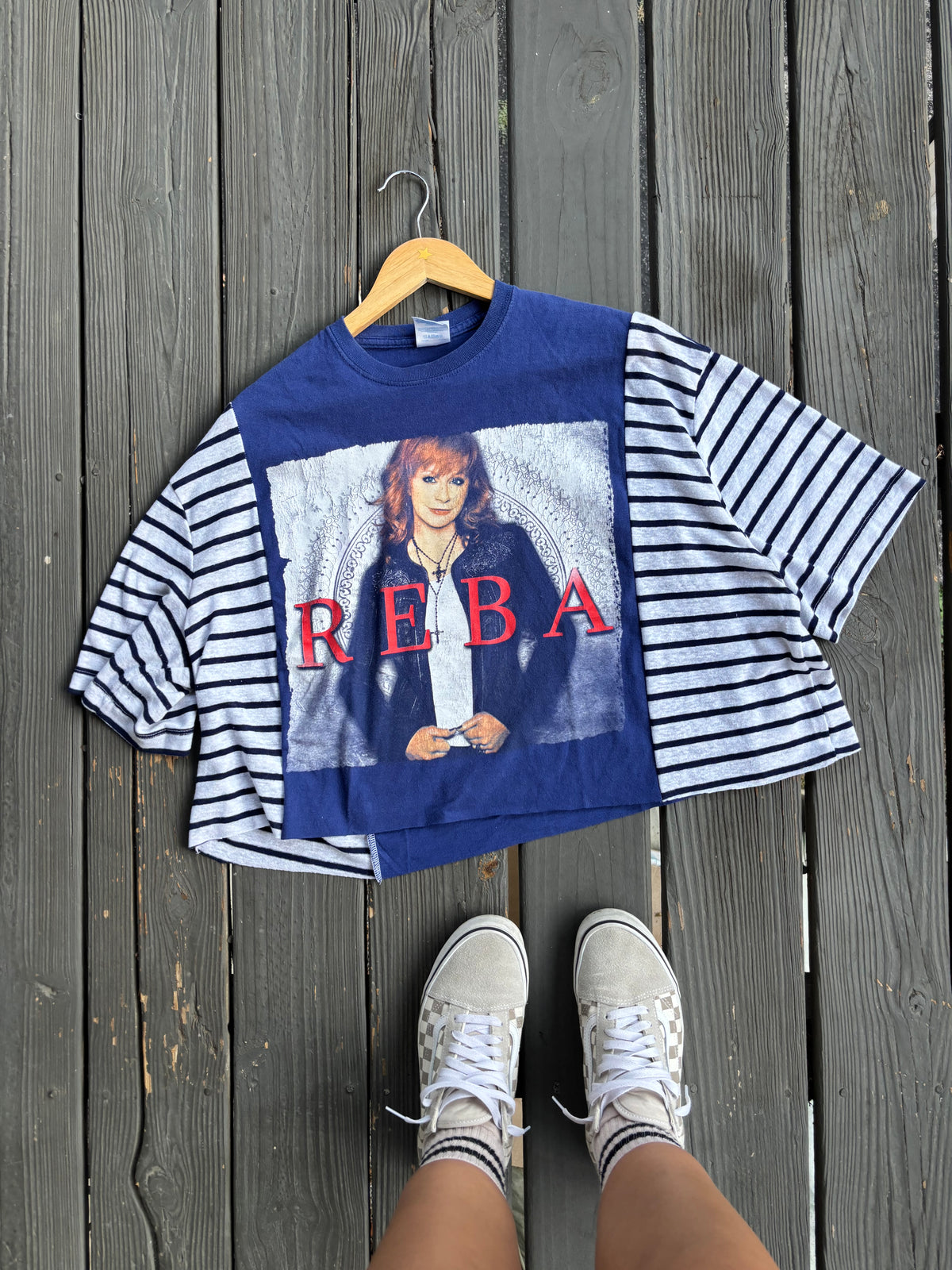 Navy Reba Stripey Tee(M/L)