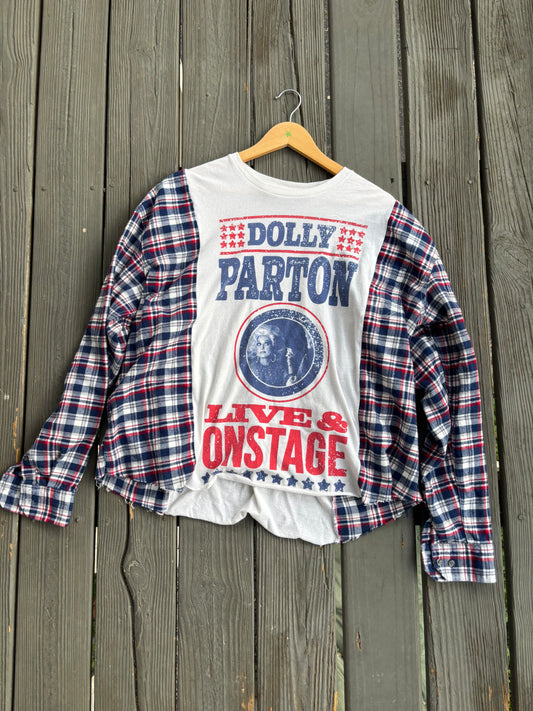 Dolly Parton RWB Flannel(L)