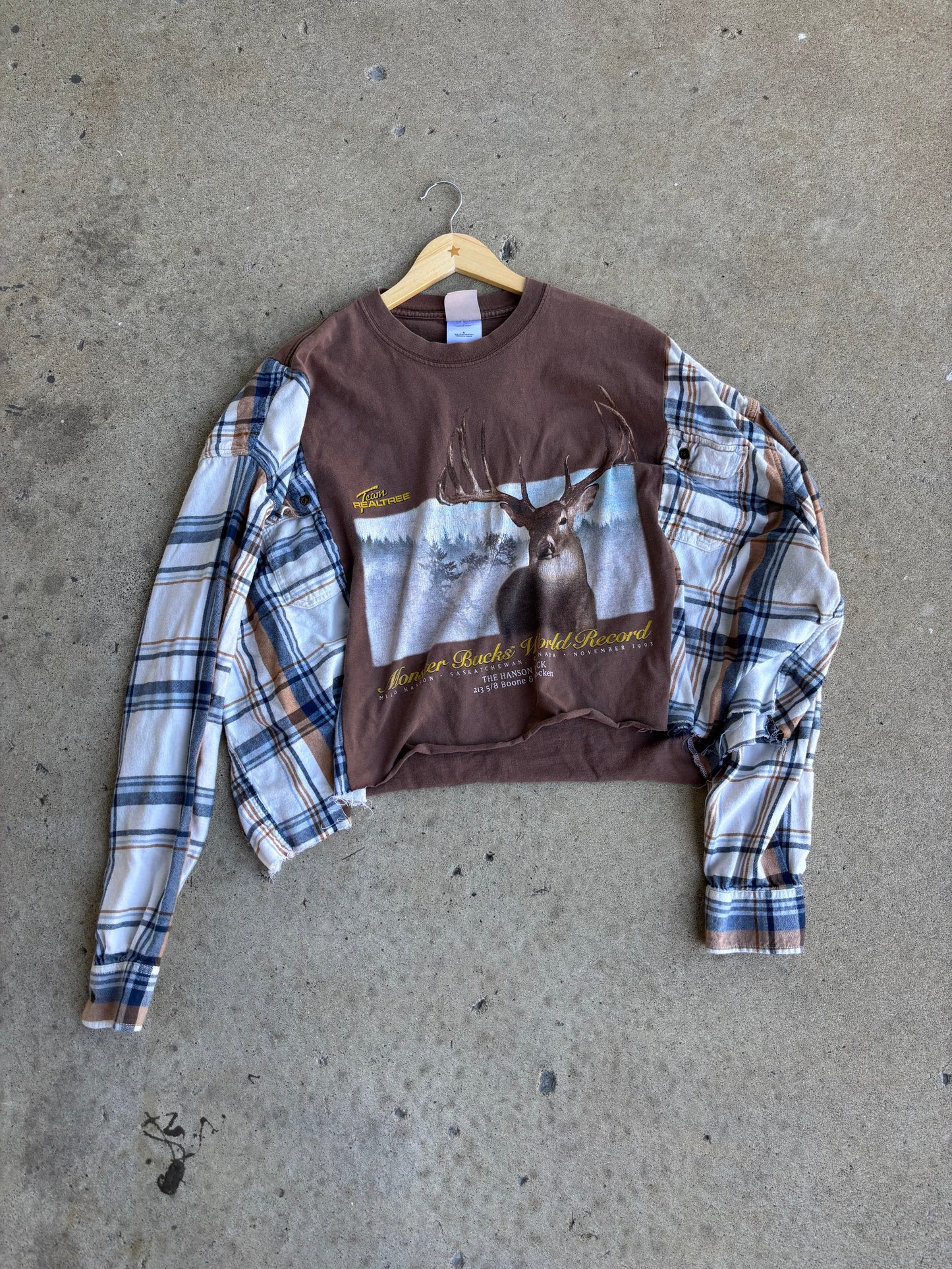 Real tree Flannel Tee(XL Crop)