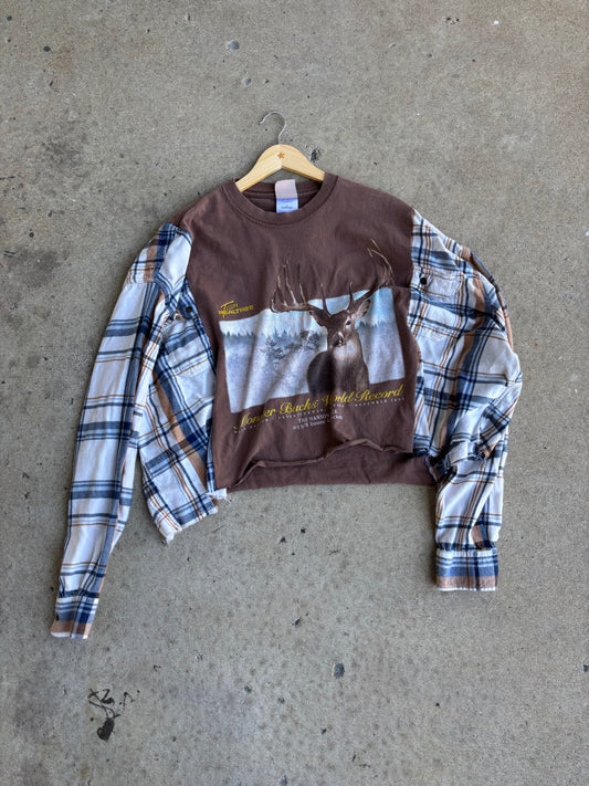 Real tree Flannel Tee(XL Crop)