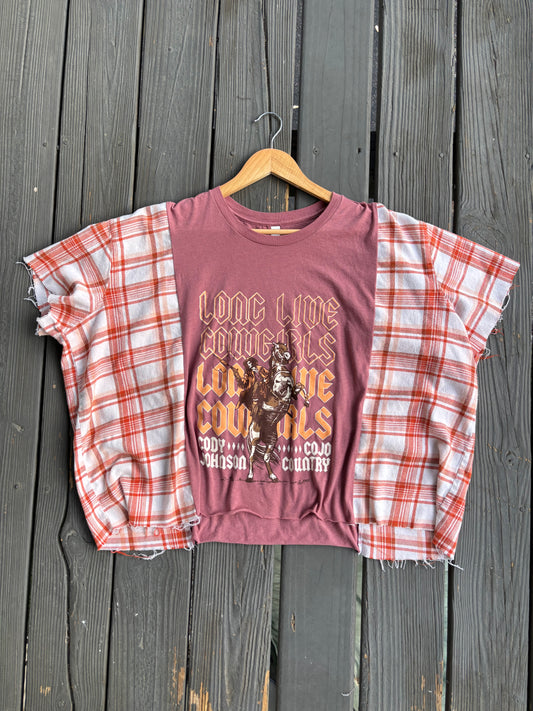 Cojo Long Live Cowgirls Flannel Tee(XL)