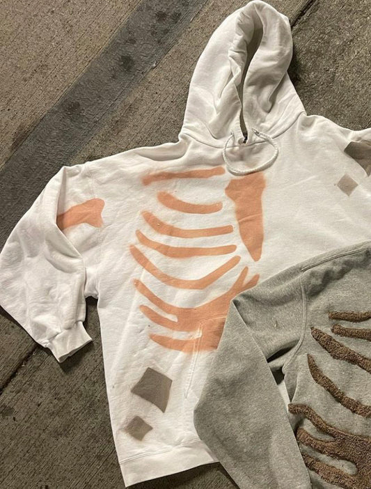 White Skelly Hoodie