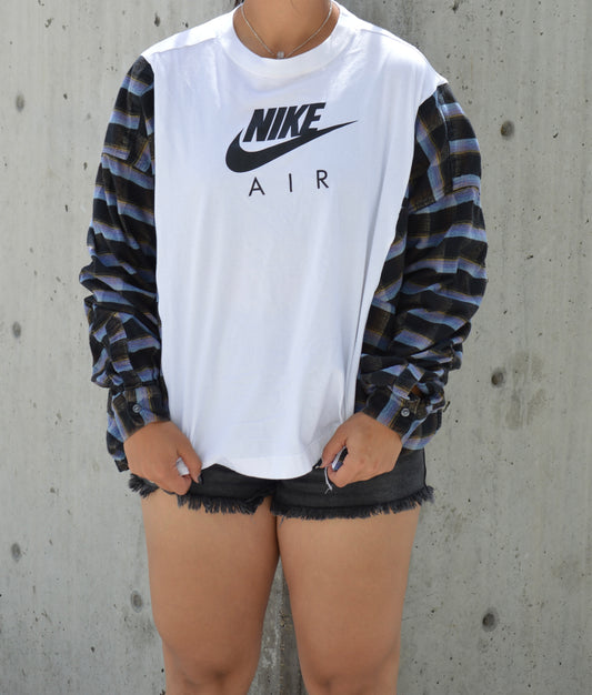White Nike Shirt Flannel